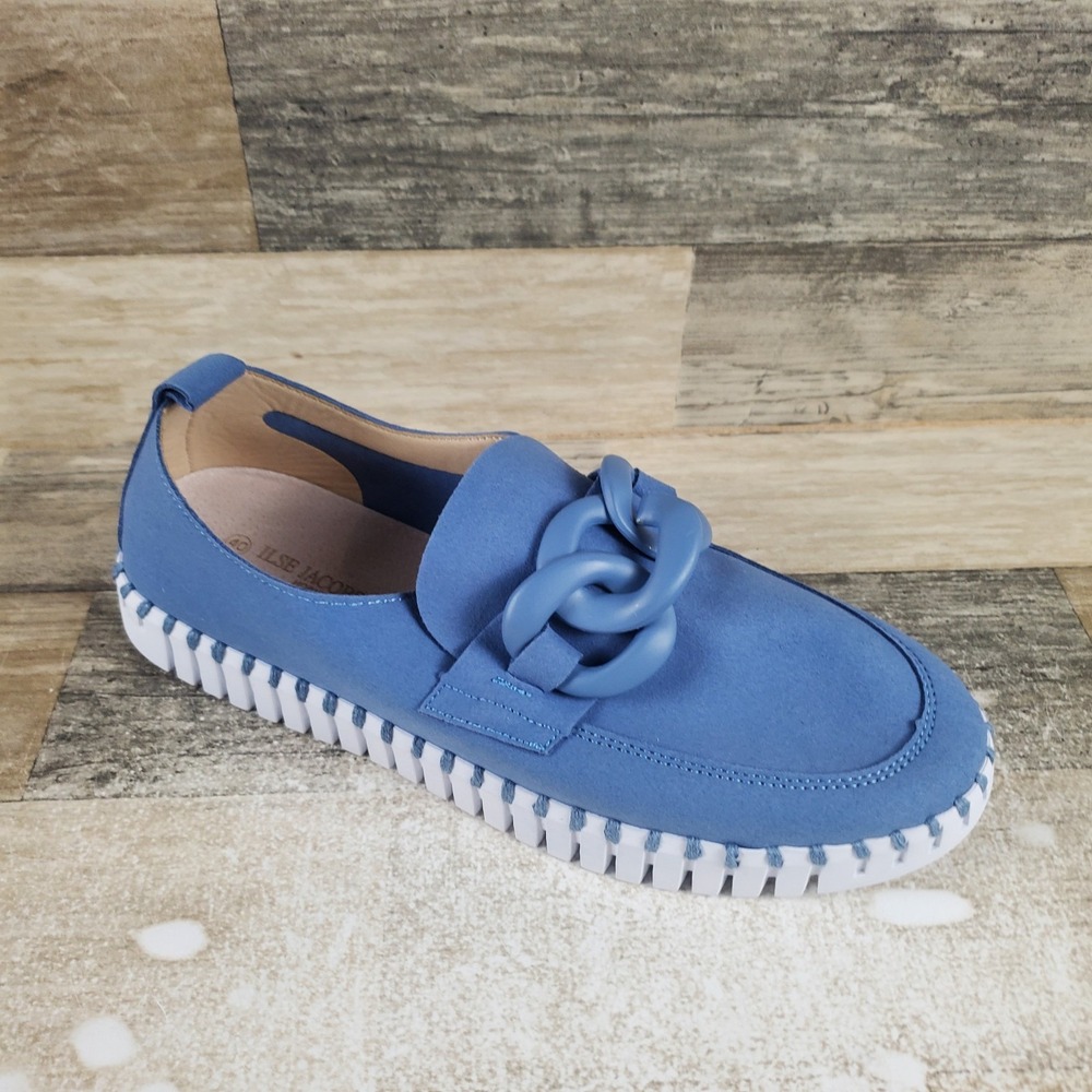 Ilse Jacobsen Tulip 3884 Womens Loafers Sz 9.5 Light Regatta Slip On Shoes